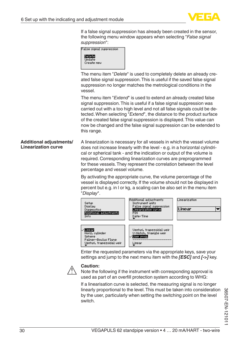 VEGA VEGAPULS 62 (≥ 2.0.0 - ≥ 4.0.0) standpipe ver. 4 … 20 mA_HART - two-wire User Manual | Page 30 / 64