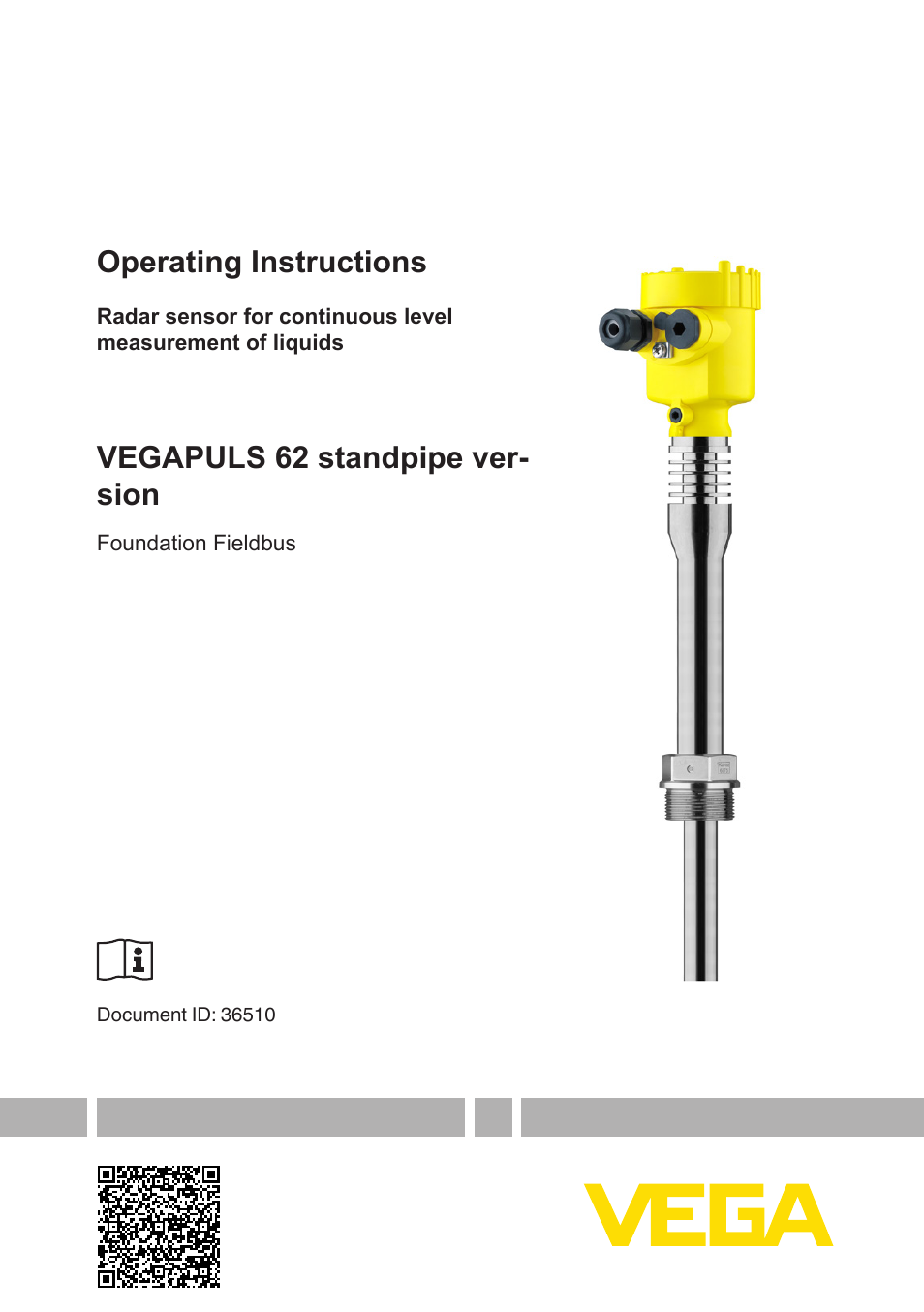 VEGA VEGAPULS 62 (≥ 2.0.0 - ≥ 4.0.0) standpipe ver. Foundation Fieldbus User Manual | 68 pages