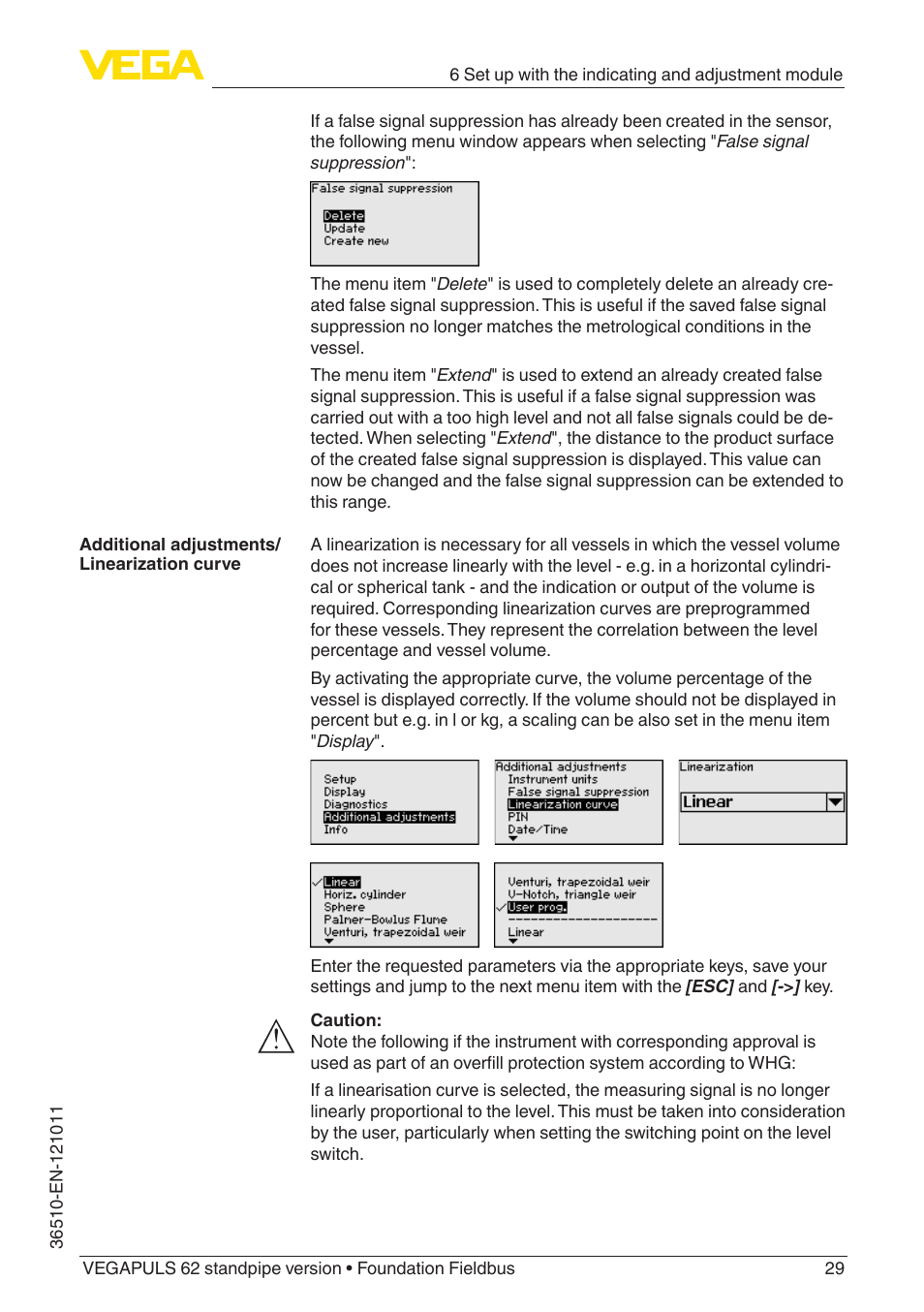 VEGA VEGAPULS 62 (≥ 2.0.0 - ≥ 4.0.0) standpipe ver. Foundation Fieldbus User Manual | Page 29 / 68