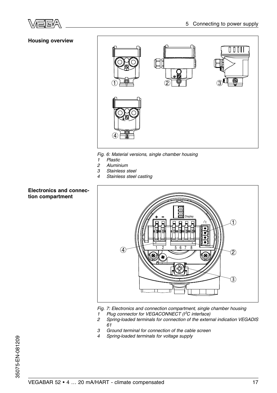 VEGA VEGABAR 52 - climate compensated User Manual | Page 17 / 88