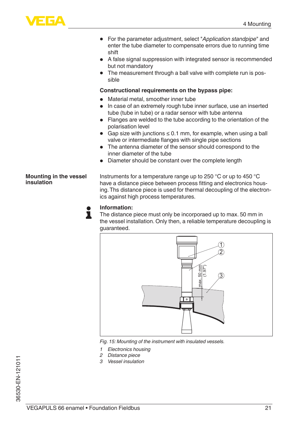 VEGA VEGAPULS 66 (≥ 2.0.0 - ≥ 4.0.0) enamel Foundation Fieldbus User Manual | Page 21 / 80