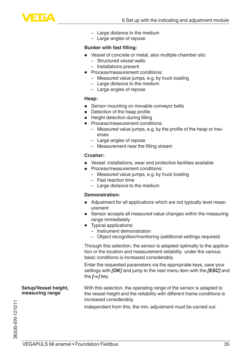 VEGA VEGAPULS 66 (≥ 2.0.0 - ≥ 4.0.0) enamel Foundation Fieldbus User Manual | Page 35 / 80