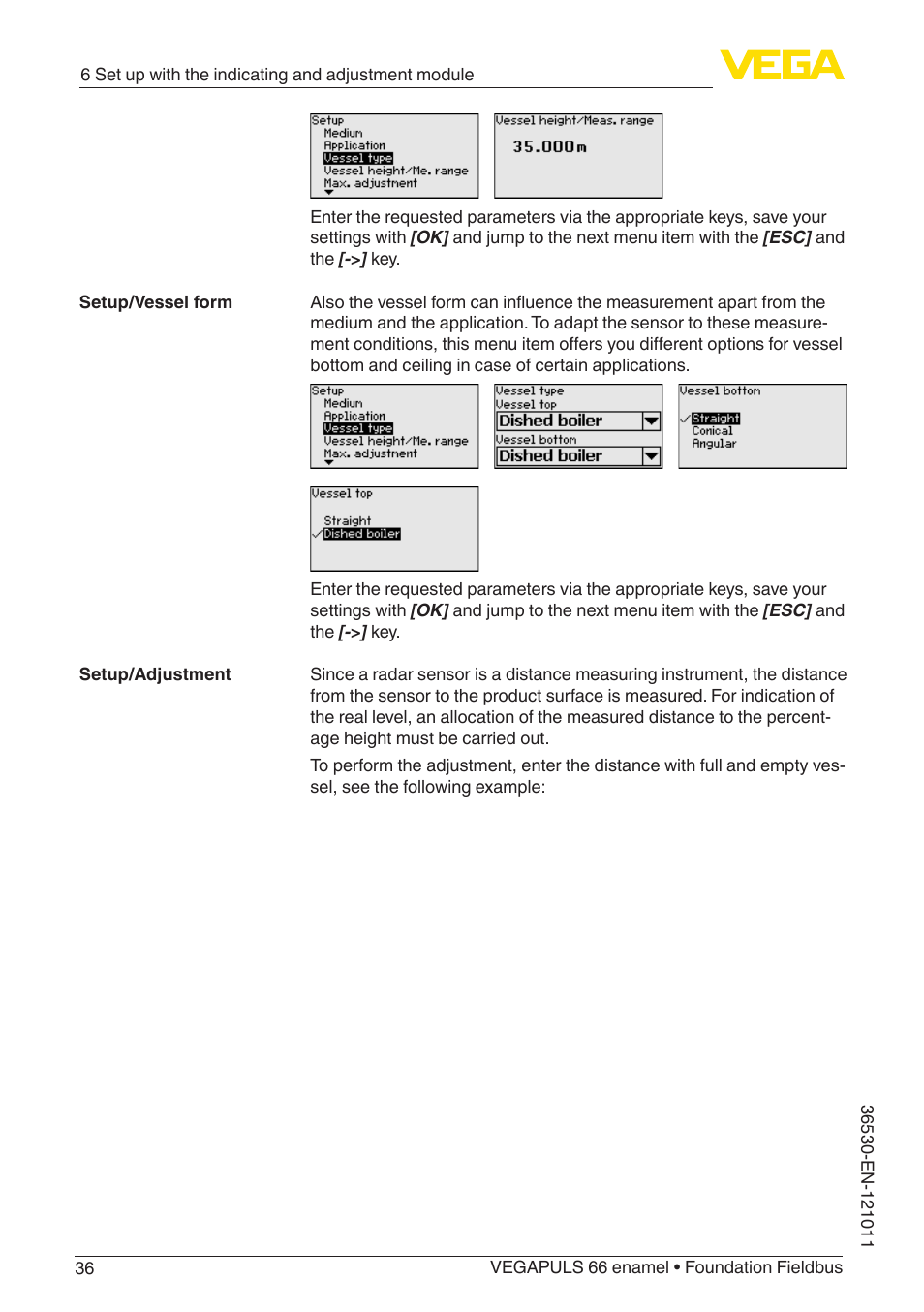 VEGA VEGAPULS 66 (≥ 2.0.0 - ≥ 4.0.0) enamel Foundation Fieldbus User Manual | Page 36 / 80