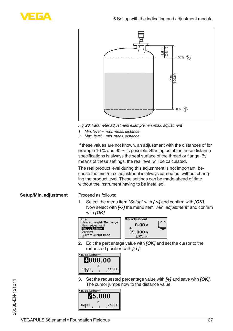 VEGA VEGAPULS 66 (≥ 2.0.0 - ≥ 4.0.0) enamel Foundation Fieldbus User Manual | Page 37 / 80