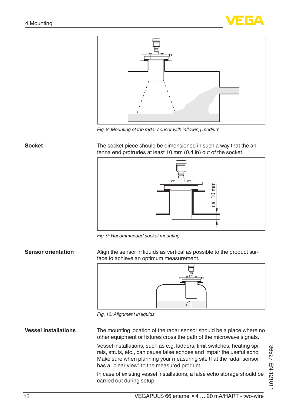 VEGA VEGAPULS 66 (≥ 2.0.0 - ≥ 4.0.0) enamel 4 … 20 mA_HART - two-wire User Manual | Page 16 / 76