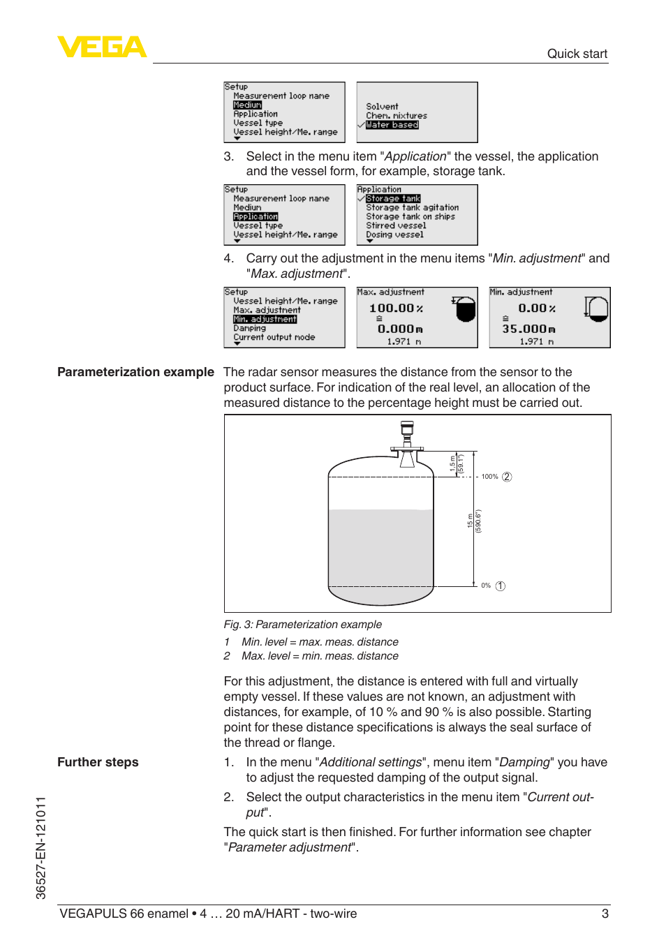 VEGA VEGAPULS 66 (≥ 2.0.0 - ≥ 4.0.0) enamel 4 … 20 mA_HART - two-wire User Manual | Page 3 / 76