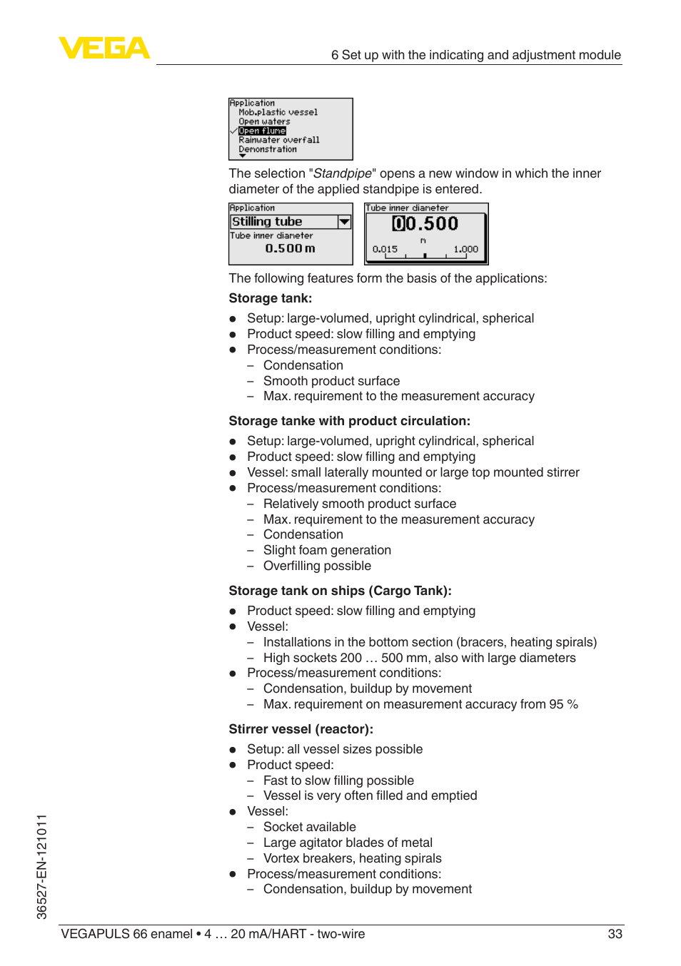 VEGA VEGAPULS 66 (≥ 2.0.0 - ≥ 4.0.0) enamel 4 … 20 mA_HART - two-wire User Manual | Page 33 / 76