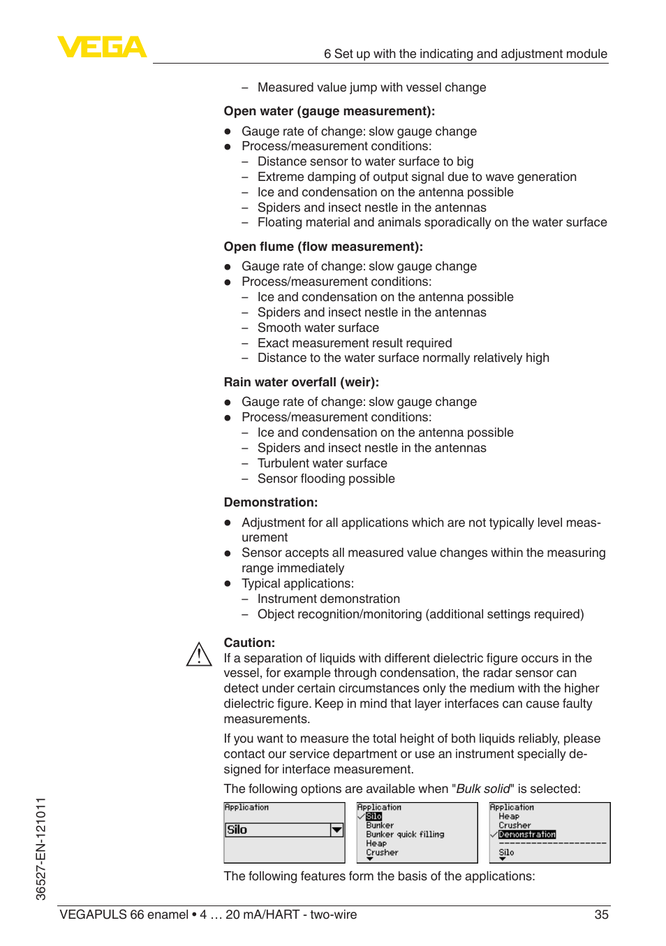 VEGA VEGAPULS 66 (≥ 2.0.0 - ≥ 4.0.0) enamel 4 … 20 mA_HART - two-wire User Manual | Page 35 / 76