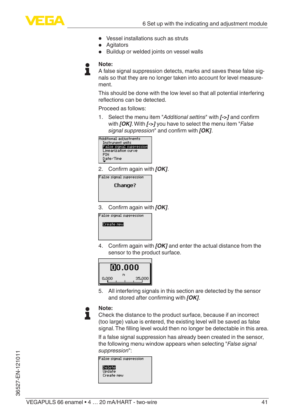 VEGA VEGAPULS 66 (≥ 2.0.0 - ≥ 4.0.0) enamel 4 … 20 mA_HART - two-wire User Manual | Page 41 / 76