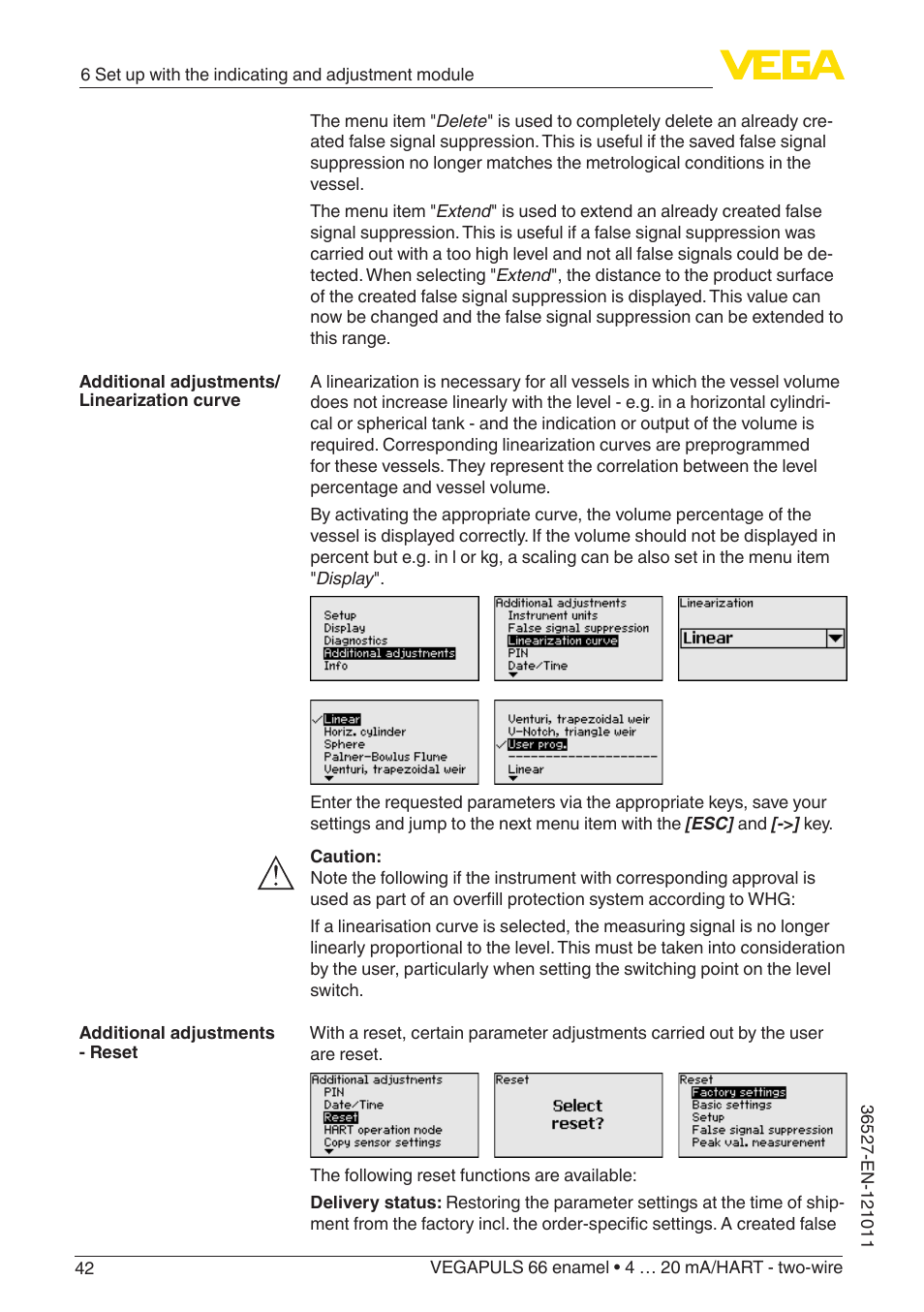 VEGA VEGAPULS 66 (≥ 2.0.0 - ≥ 4.0.0) enamel 4 … 20 mA_HART - two-wire User Manual | Page 42 / 76