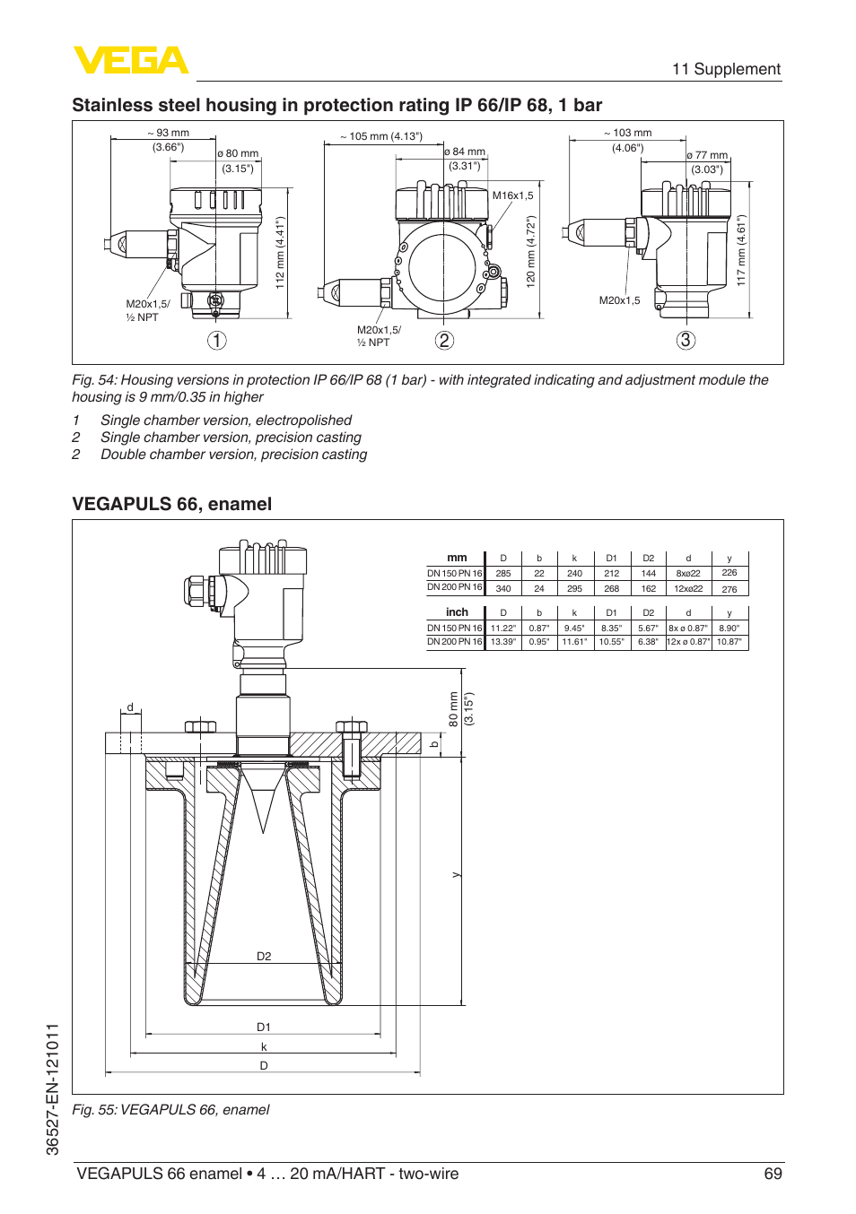 Vegapuls 66, enamel | VEGA VEGAPULS 66 (≥ 2.0.0 - ≥ 4.0.0) enamel 4 … 20 mA_HART - two-wire User Manual | Page 69 / 76