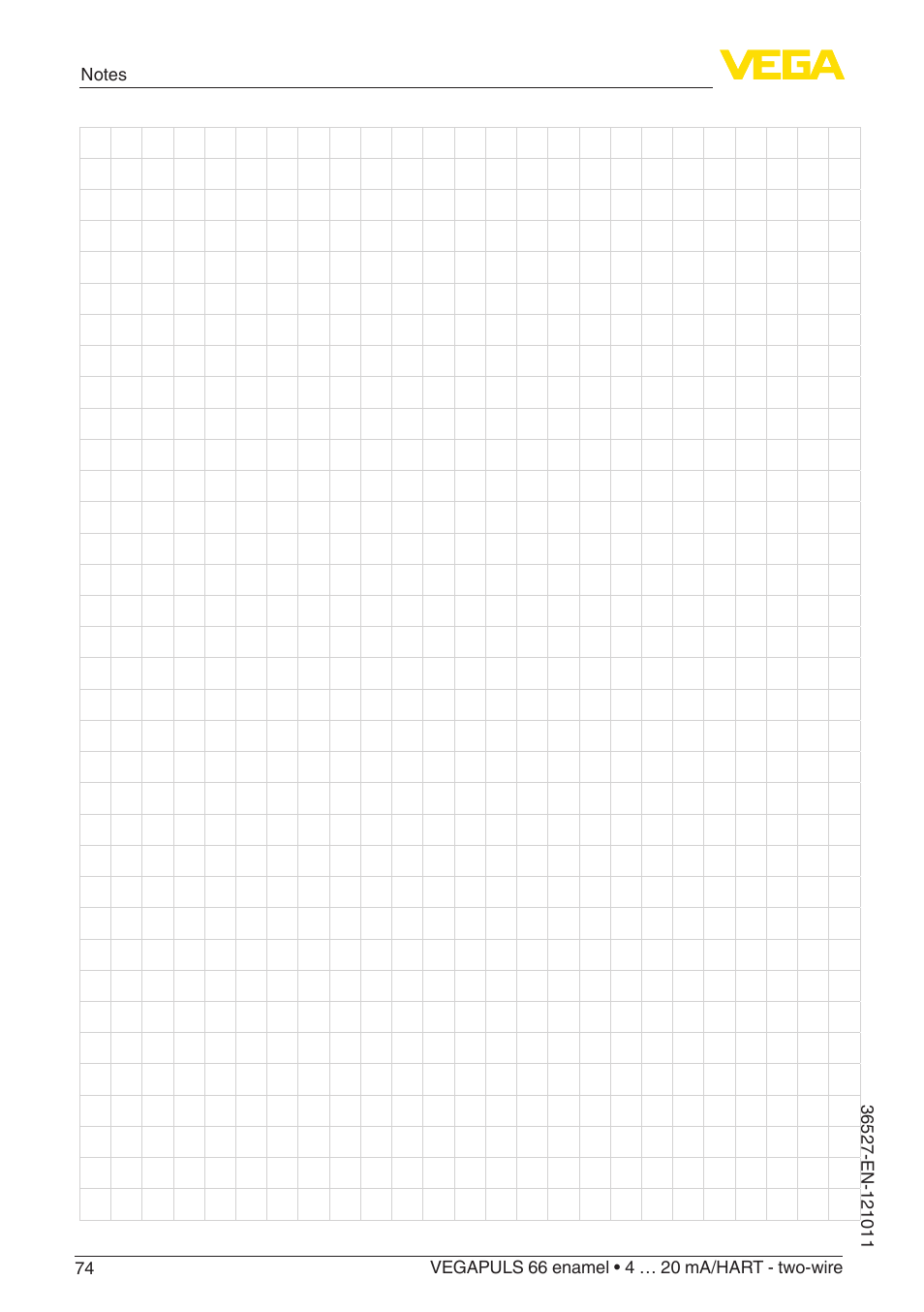VEGA VEGAPULS 66 (≥ 2.0.0 - ≥ 4.0.0) enamel 4 … 20 mA_HART - two-wire User Manual | Page 74 / 76