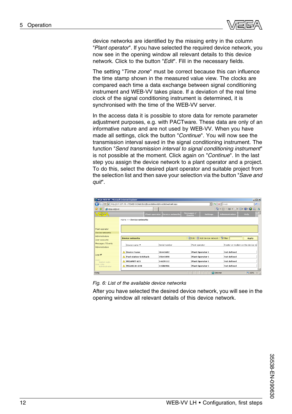 VEGA WEB-VV LH User Manual | Page 12 / 24