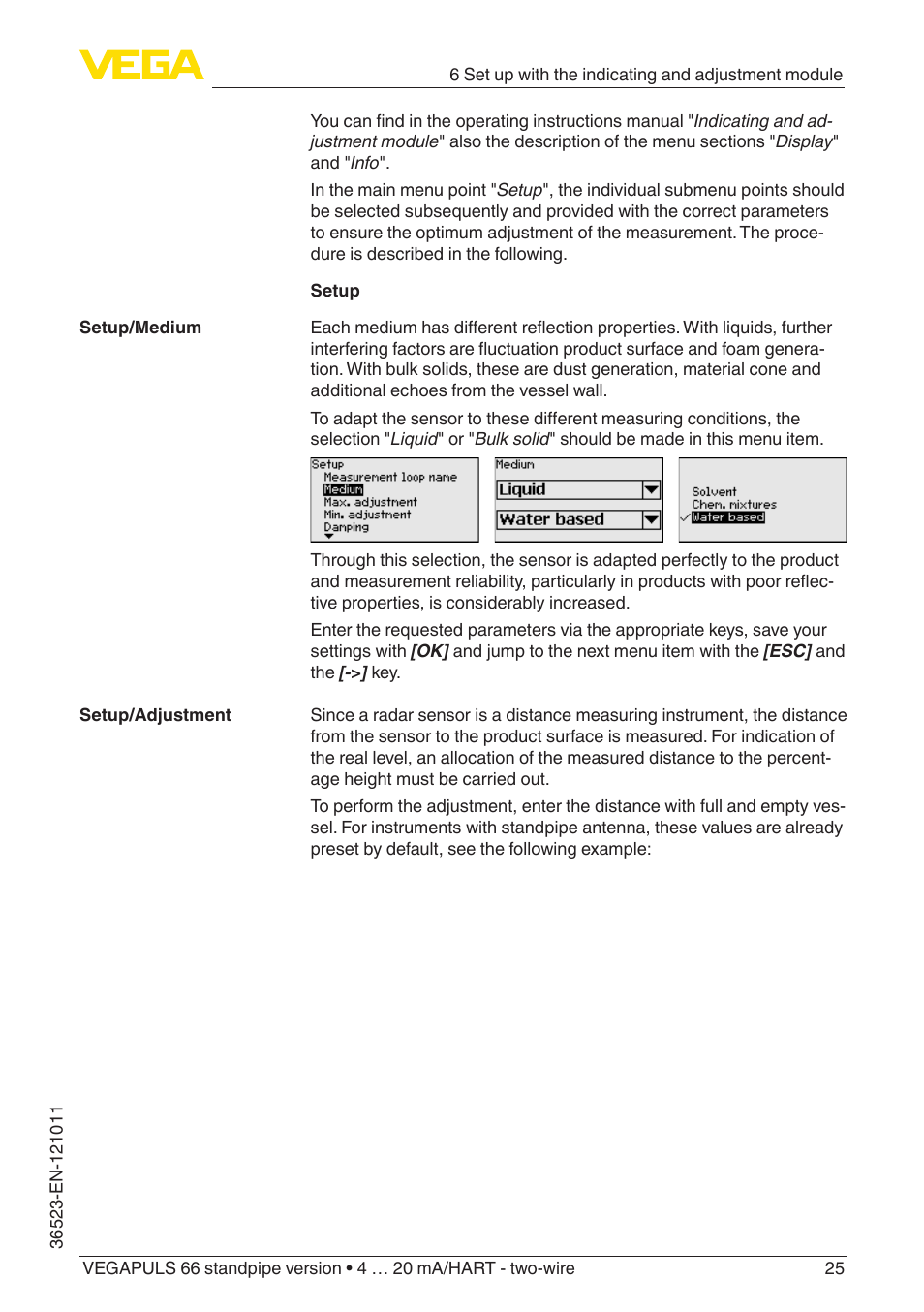 VEGA VEGAPULS 66 (≥ 2.0.0 - ≥ 4.0.0) standpipe ver. 4 … 20 mA_HART - two-wire User Manual | Page 25 / 60
