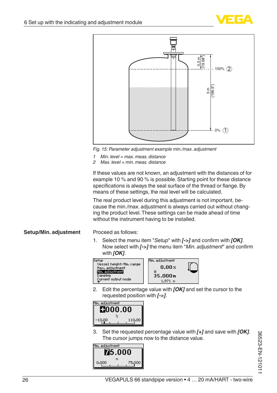VEGA VEGAPULS 66 (≥ 2.0.0 - ≥ 4.0.0) standpipe ver. 4 … 20 mA_HART - two-wire User Manual | Page 26 / 60