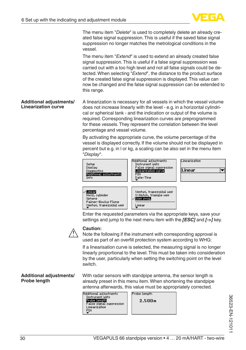 VEGA VEGAPULS 66 (≥ 2.0.0 - ≥ 4.0.0) standpipe ver. 4 … 20 mA_HART - two-wire User Manual | Page 30 / 60