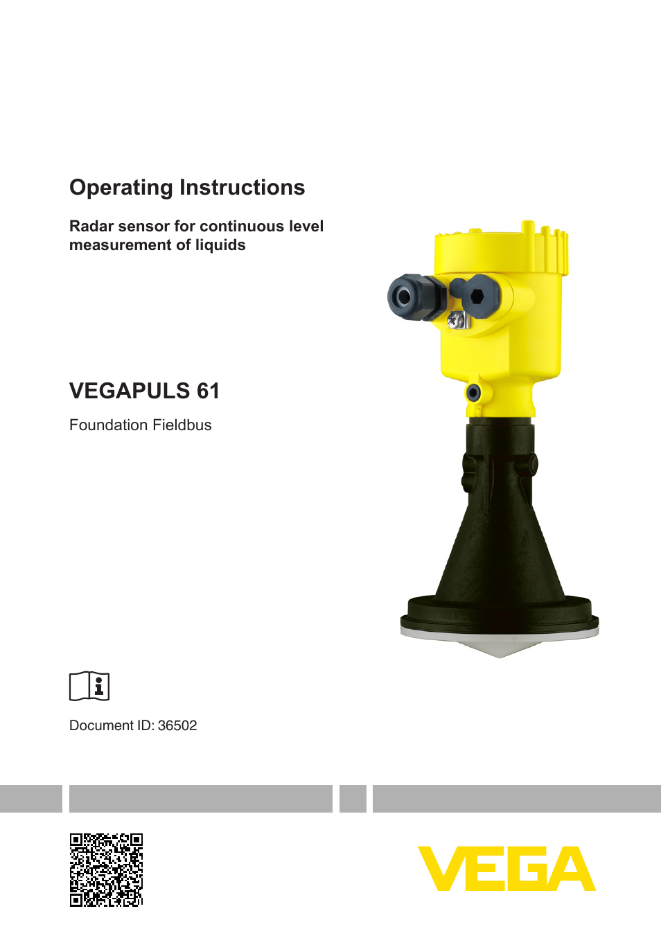 VEGA VEGAPULS 61 (≥ 2.0.0 - ≥ 4.0.0) Foundation Fieldbus User Manual | 88 pages