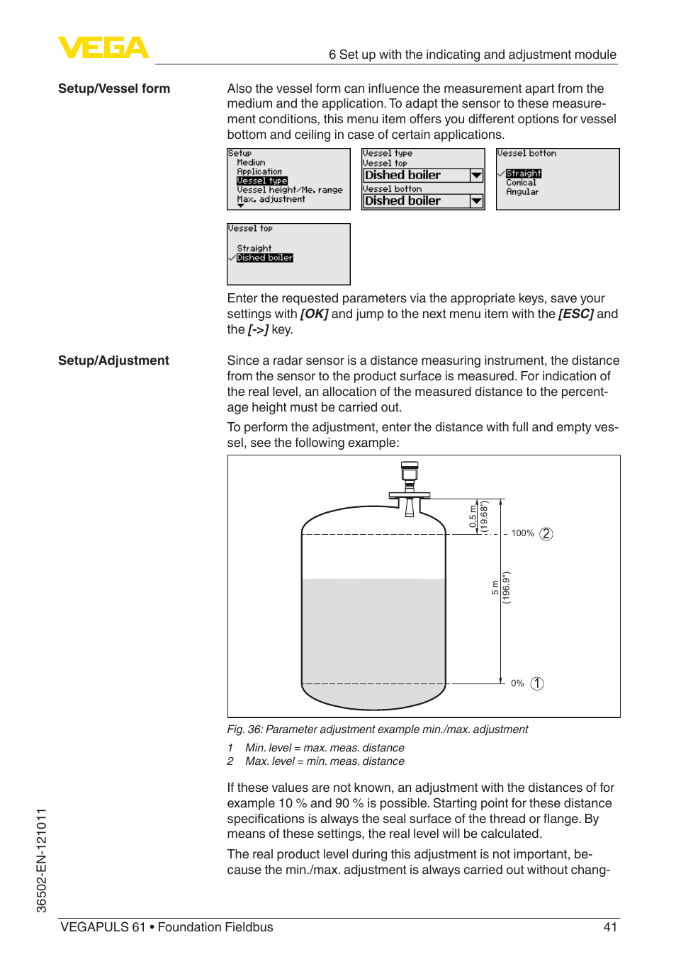 VEGA VEGAPULS 61 (≥ 2.0.0 - ≥ 4.0.0) Foundation Fieldbus User Manual | Page 41 / 88