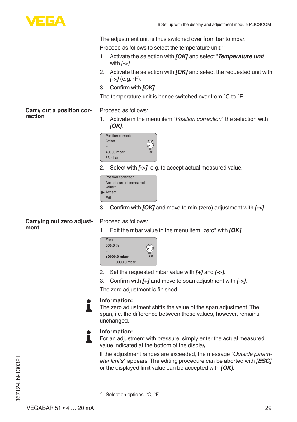 VEGA VEGABAR 51 4 … 20 mA User Manual | Page 29 / 64