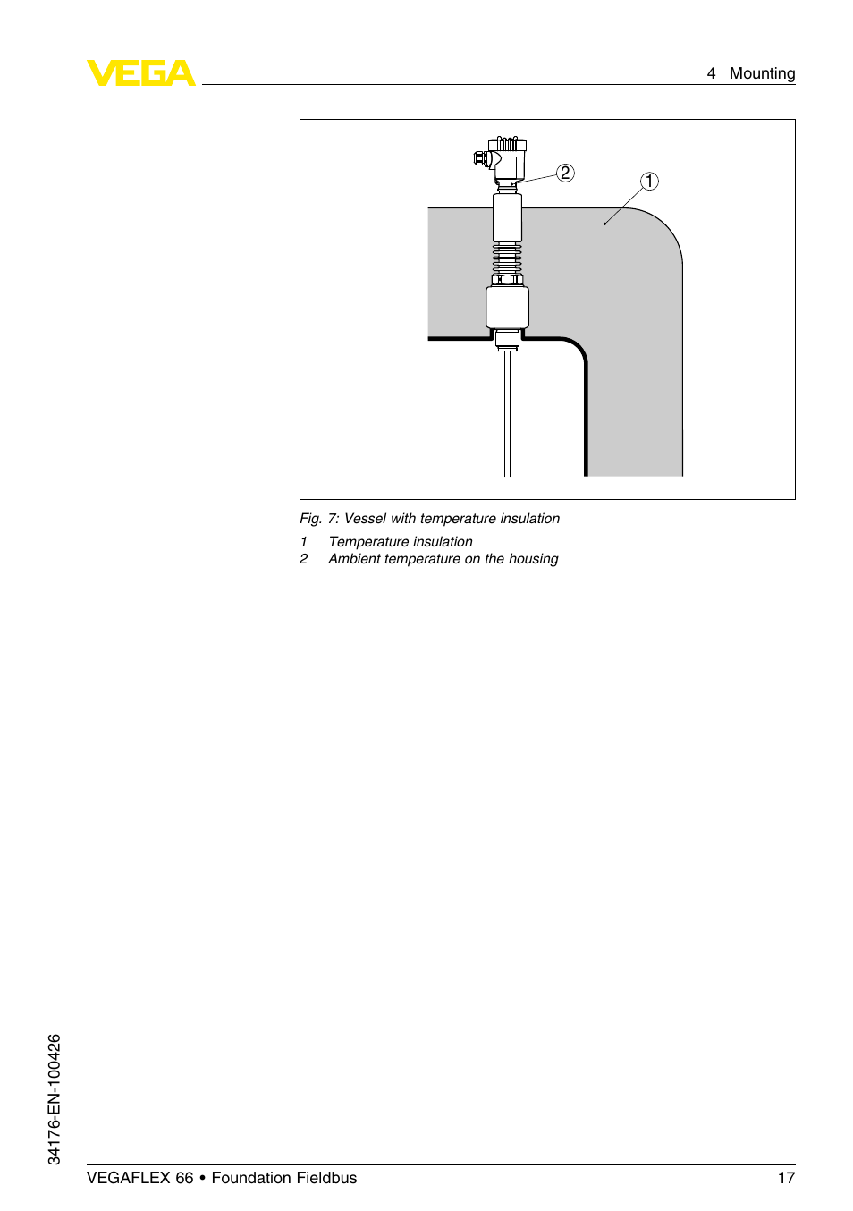 VEGA VEGAFLEX 66 (-200…+400°C) Foundation Fieldbus User Manual | Page 17 / 68