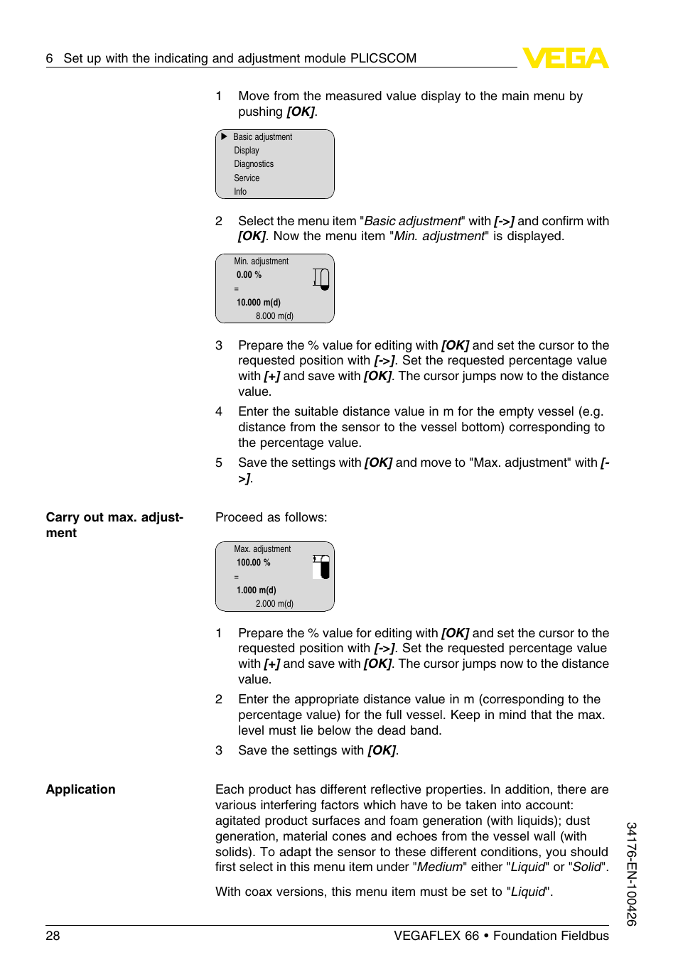 VEGA VEGAFLEX 66 (-200…+400°C) Foundation Fieldbus User Manual | Page 28 / 68