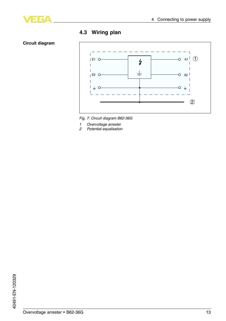 3 wiring plan | VEGA B62-36G User Manual | Page 13 / 20