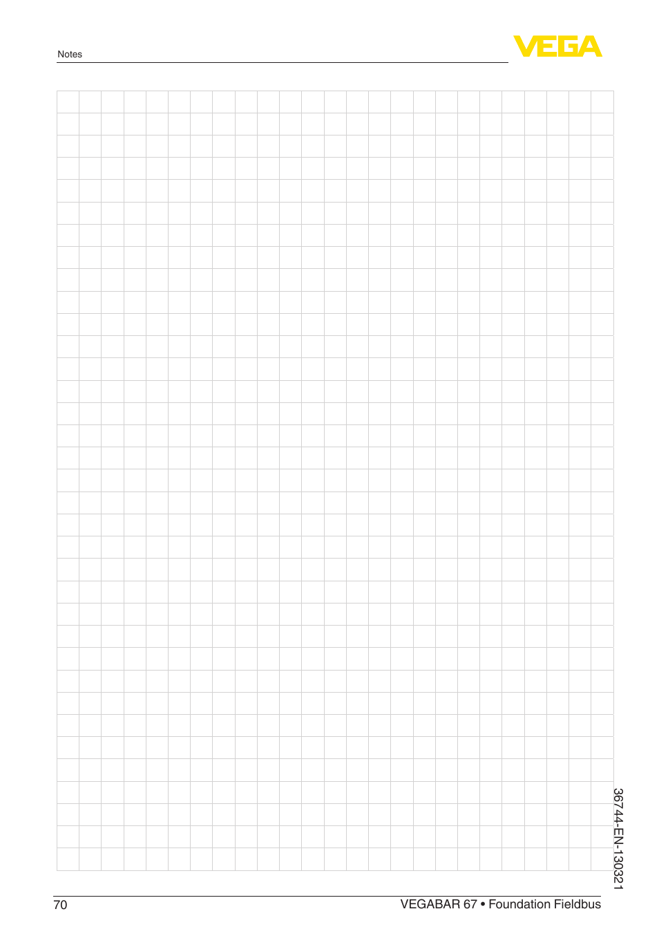 VEGA VEGABAR 67 Foundation Fieldbus User Manual | Page 70 / 72