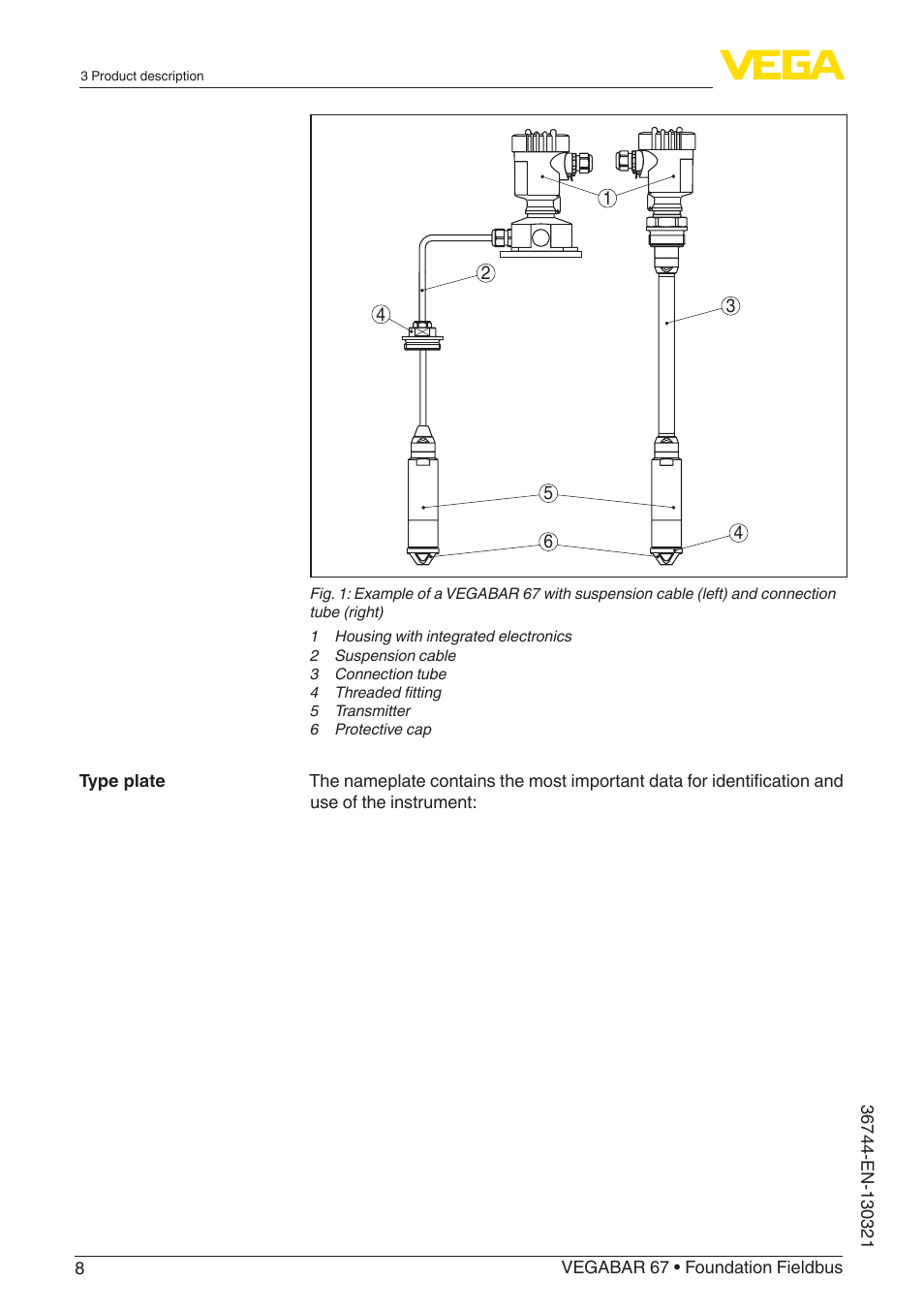 VEGA VEGABAR 67 Foundation Fieldbus User Manual | Page 8 / 72