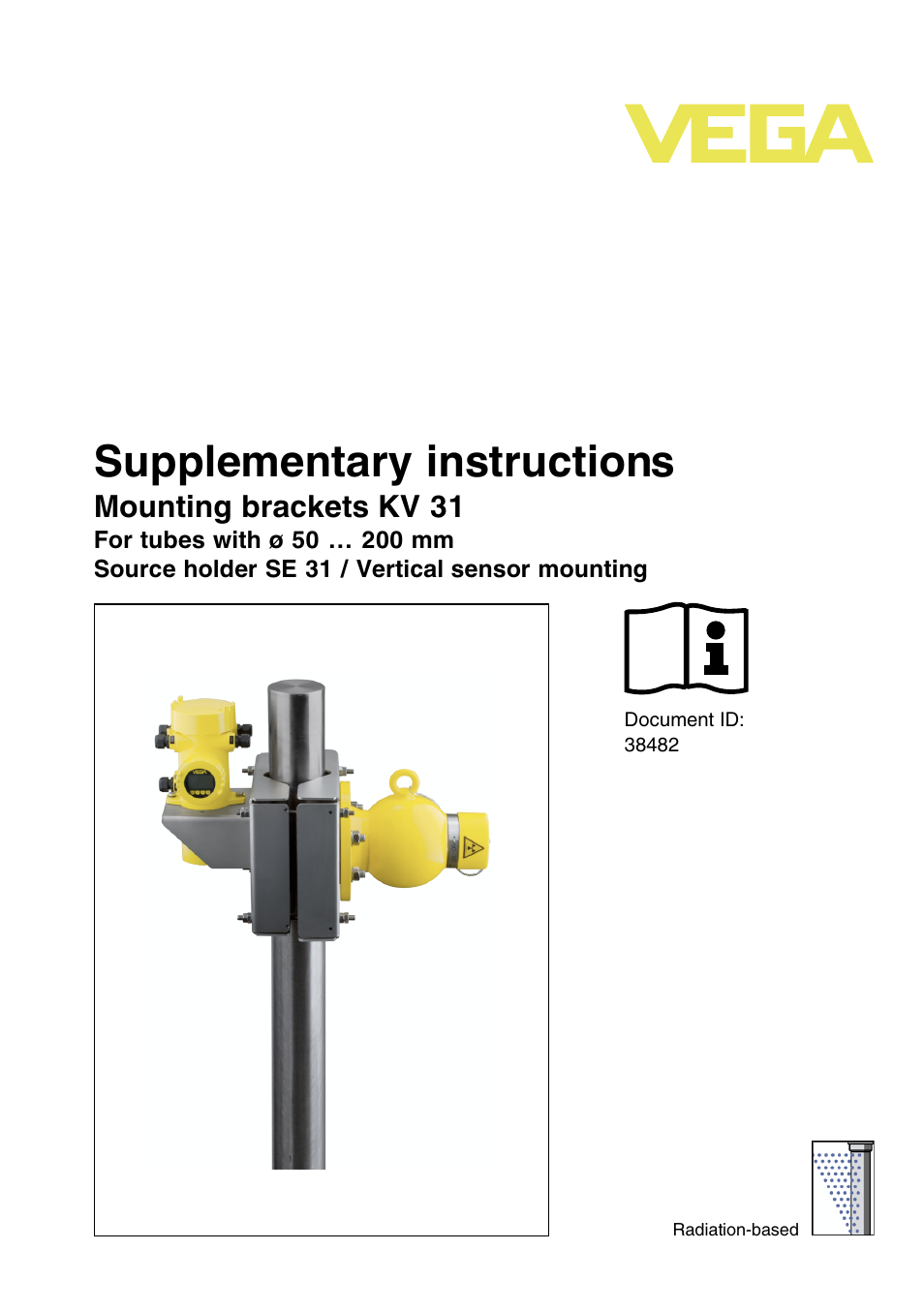 VEGA KV 31 Mounting brackets For tubes with ø 50…200 mm (Vertical sensor mounting) User Manual | 12 pages