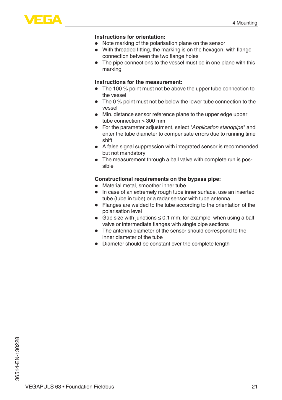 VEGA VEGAPULS 63 (≥ 2.0.0 - ≥ 4.0.0) Foundation Fieldbus User Manual | Page 21 / 84