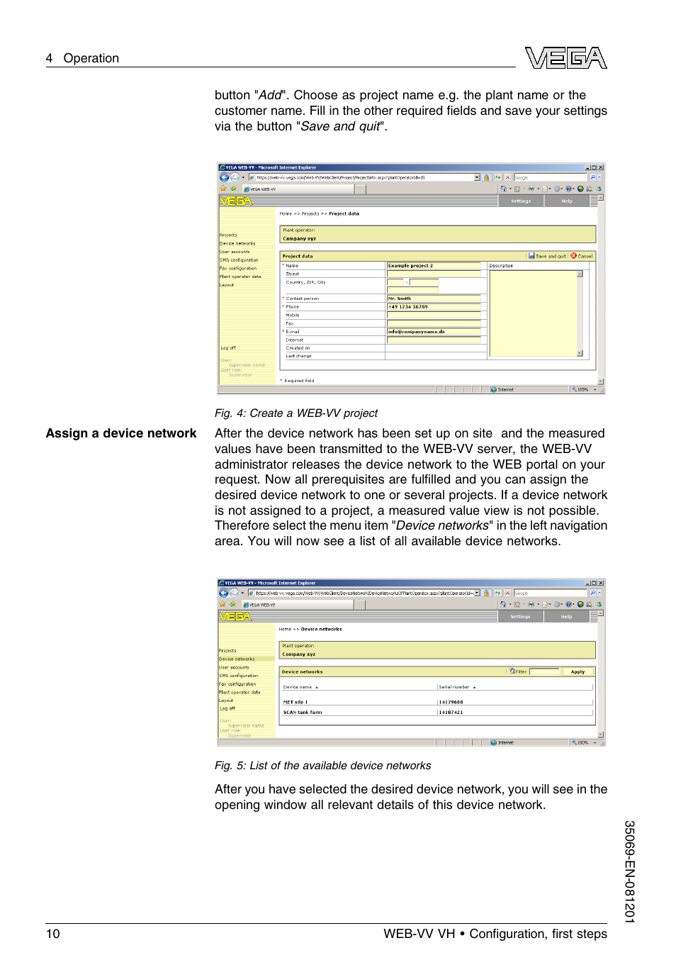 VEGA WEB-VV VH User Manual | Page 10 / 24