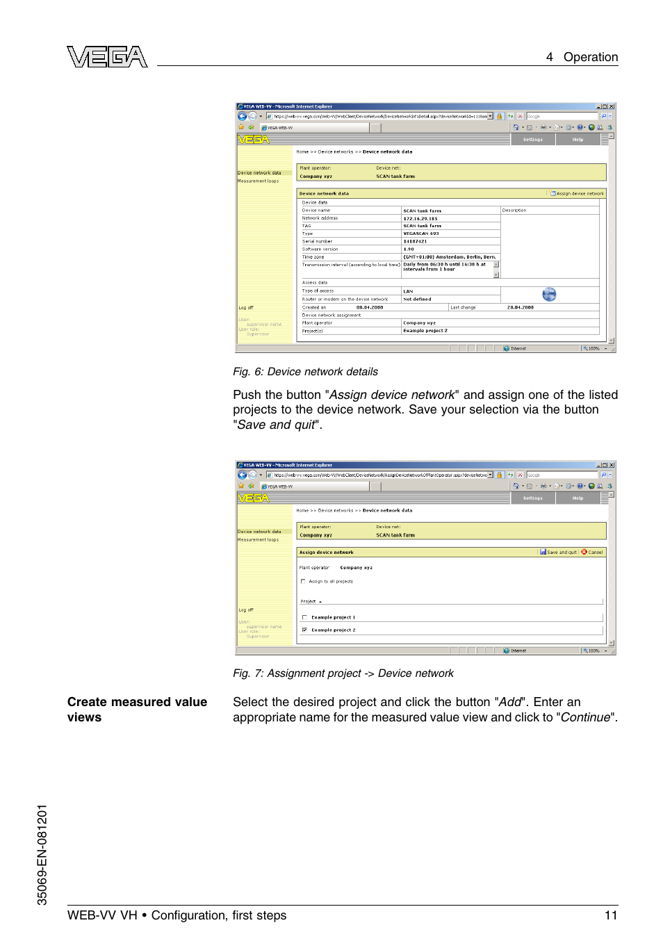 VEGA WEB-VV VH User Manual | Page 11 / 24