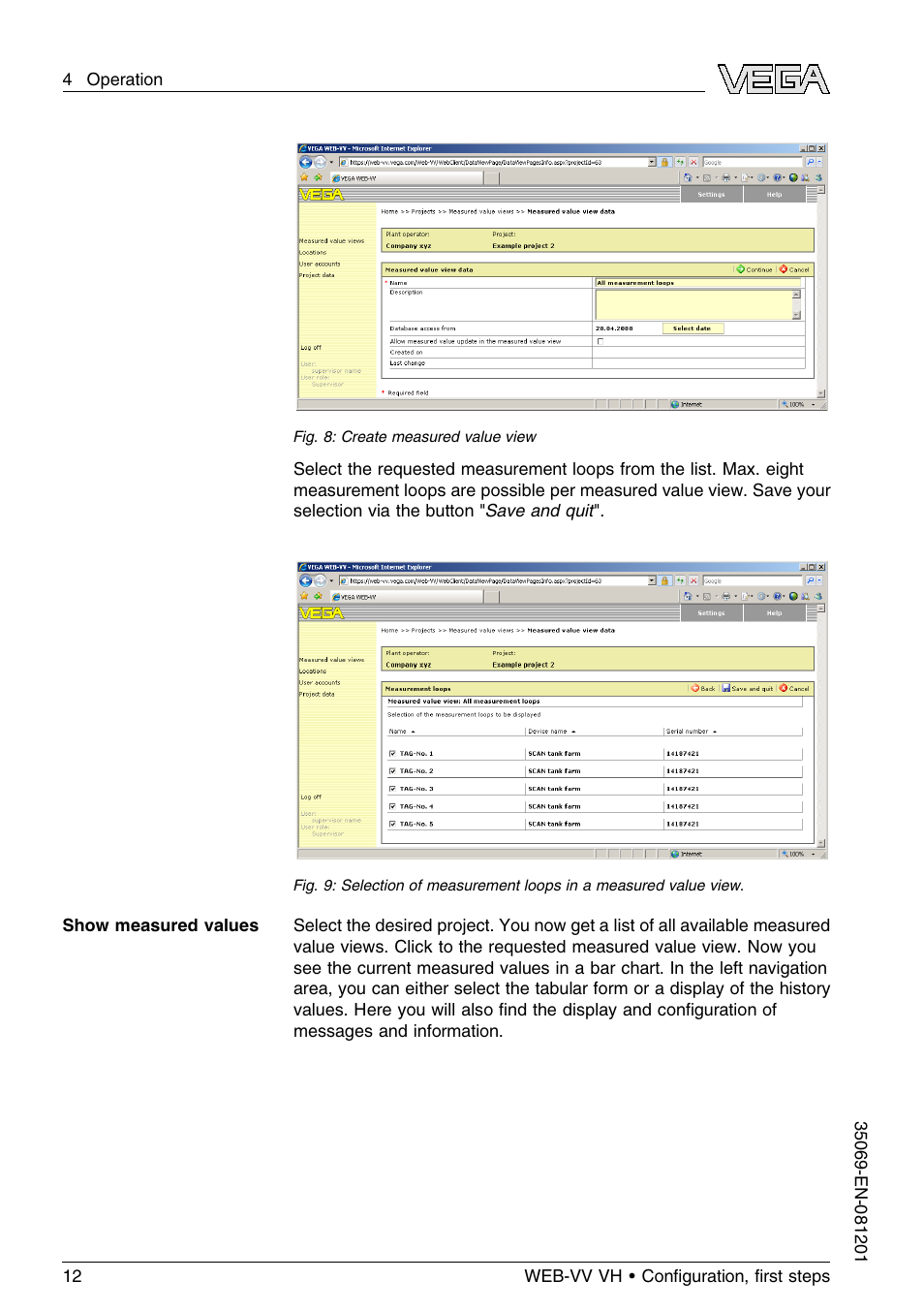 VEGA WEB-VV VH User Manual | Page 12 / 24