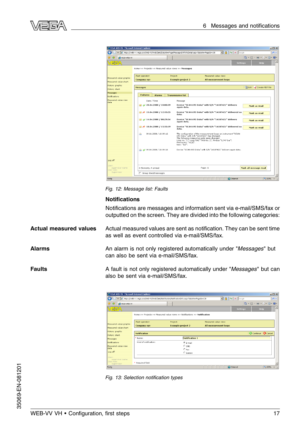 VEGA WEB-VV VH User Manual | Page 17 / 24