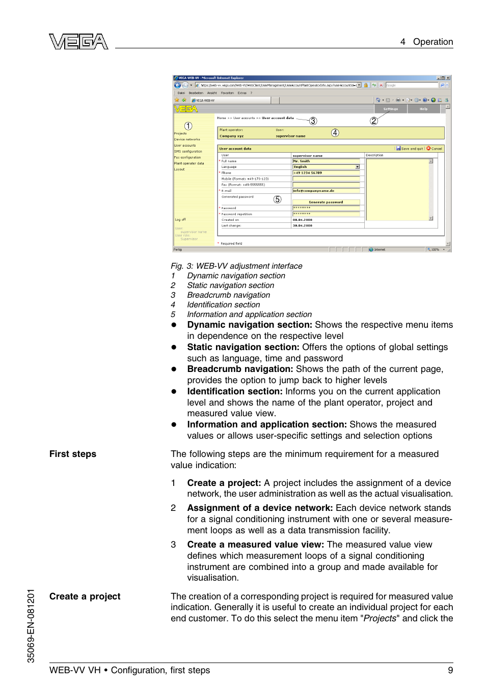 VEGA WEB-VV VH User Manual | Page 9 / 24