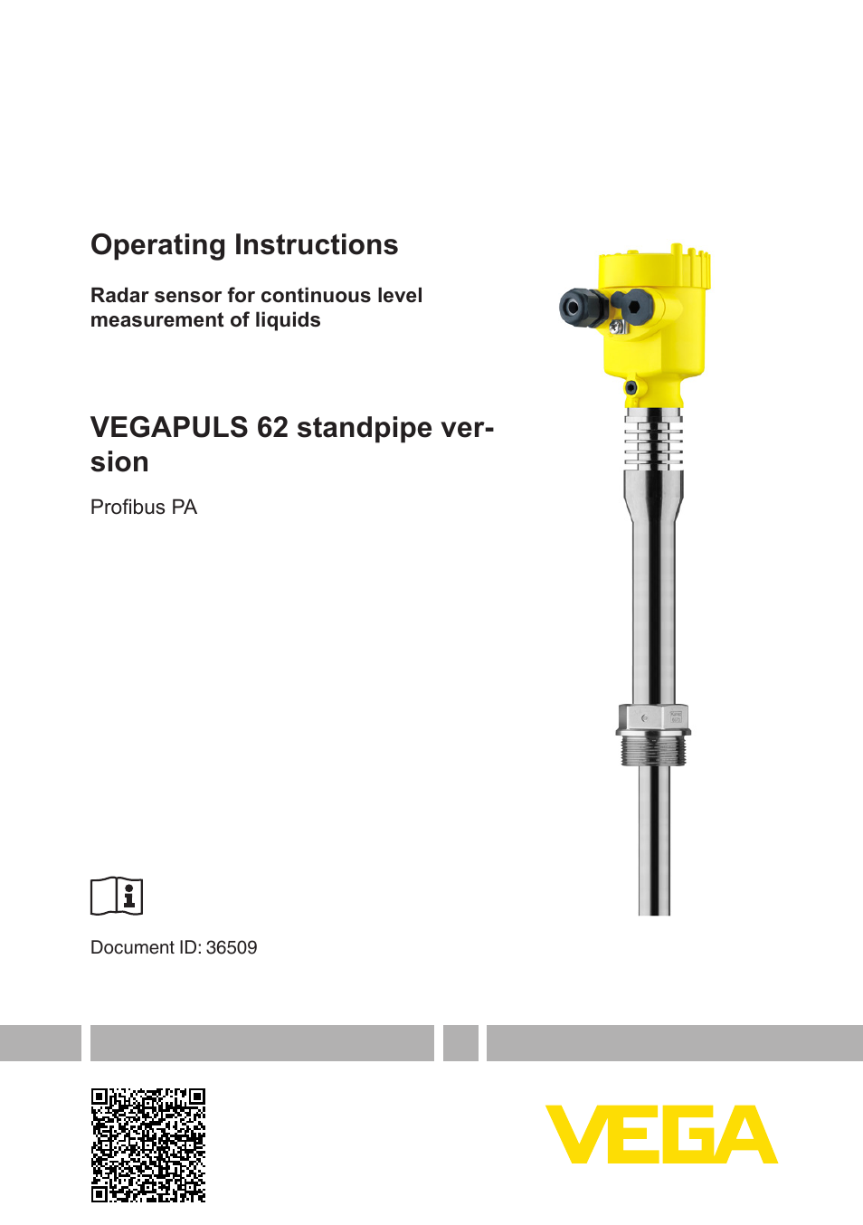 VEGA VEGAPULS 62 (≥ 2.0.0 - ≥ 4.0.0) standpipe ver. Profibus PA User Manual | 64 pages