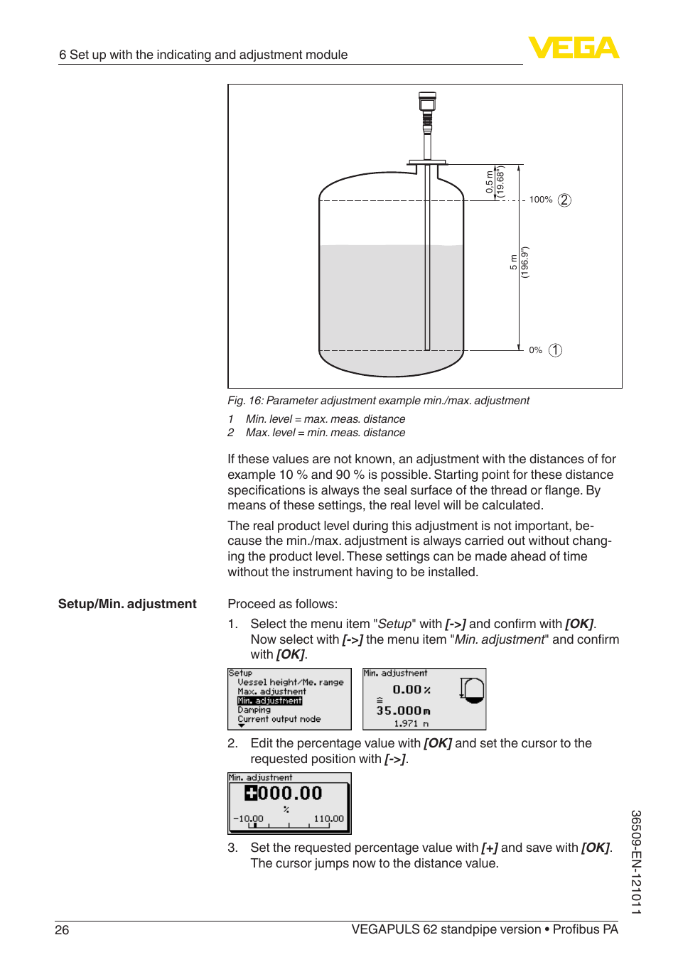 VEGA VEGAPULS 62 (≥ 2.0.0 - ≥ 4.0.0) standpipe ver. Profibus PA User Manual | Page 26 / 64