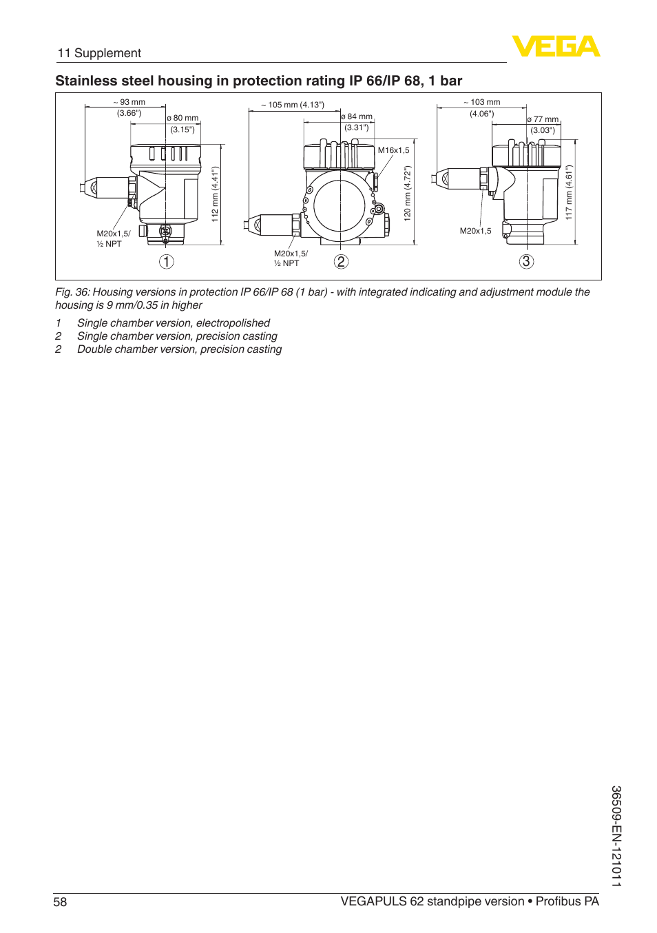 VEGA VEGAPULS 62 (≥ 2.0.0 - ≥ 4.0.0) standpipe ver. Profibus PA User Manual | Page 58 / 64