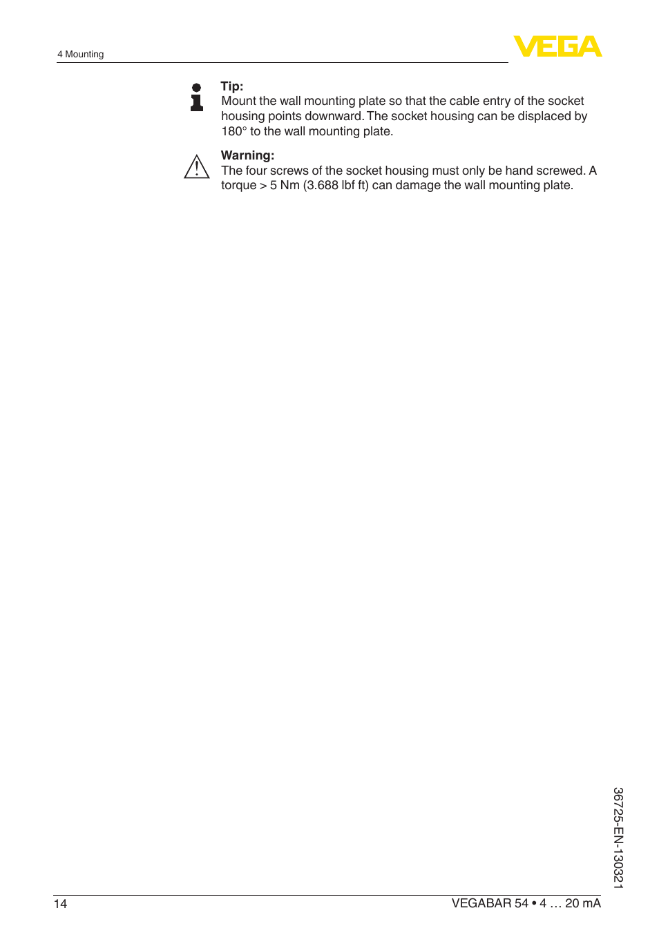 VEGA VEGABAR 54 4 … 20 mA User Manual | Page 14 / 76