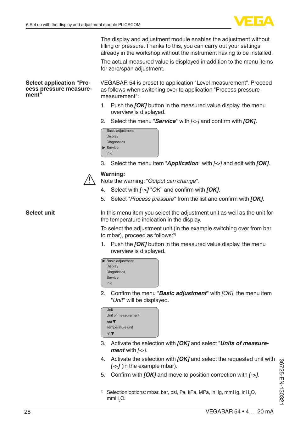 VEGA VEGABAR 54 4 … 20 mA User Manual | Page 28 / 76