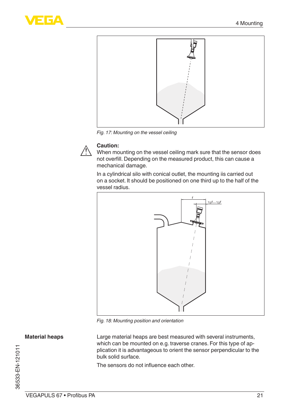 VEGA VEGAPULS 67 (≥ 2.0.0 - ≥ 4.0.0) Profibus PA User Manual | Page 21 / 80
