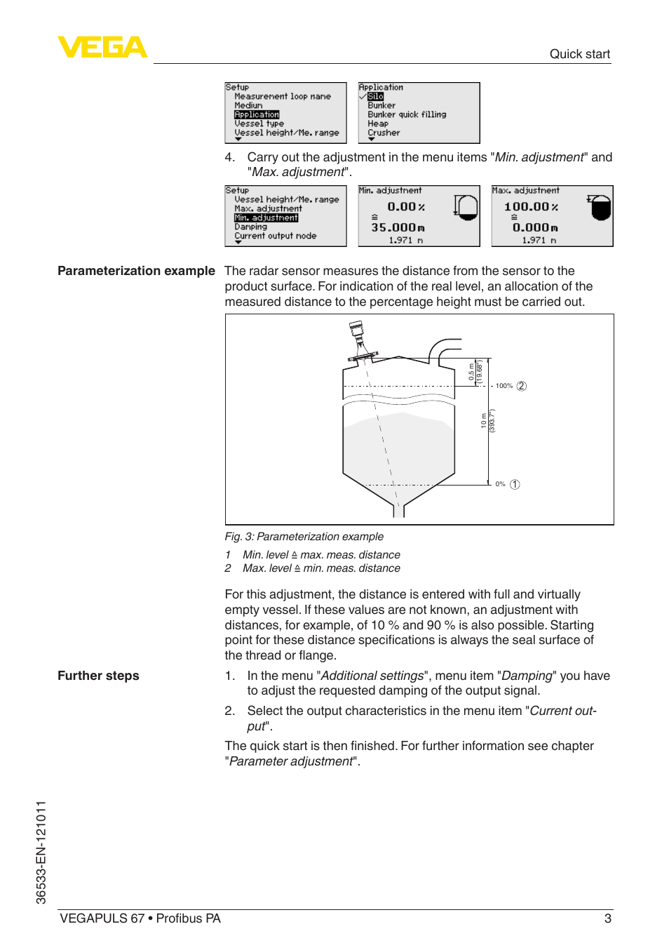 VEGA VEGAPULS 67 (≥ 2.0.0 - ≥ 4.0.0) Profibus PA User Manual | Page 3 / 80