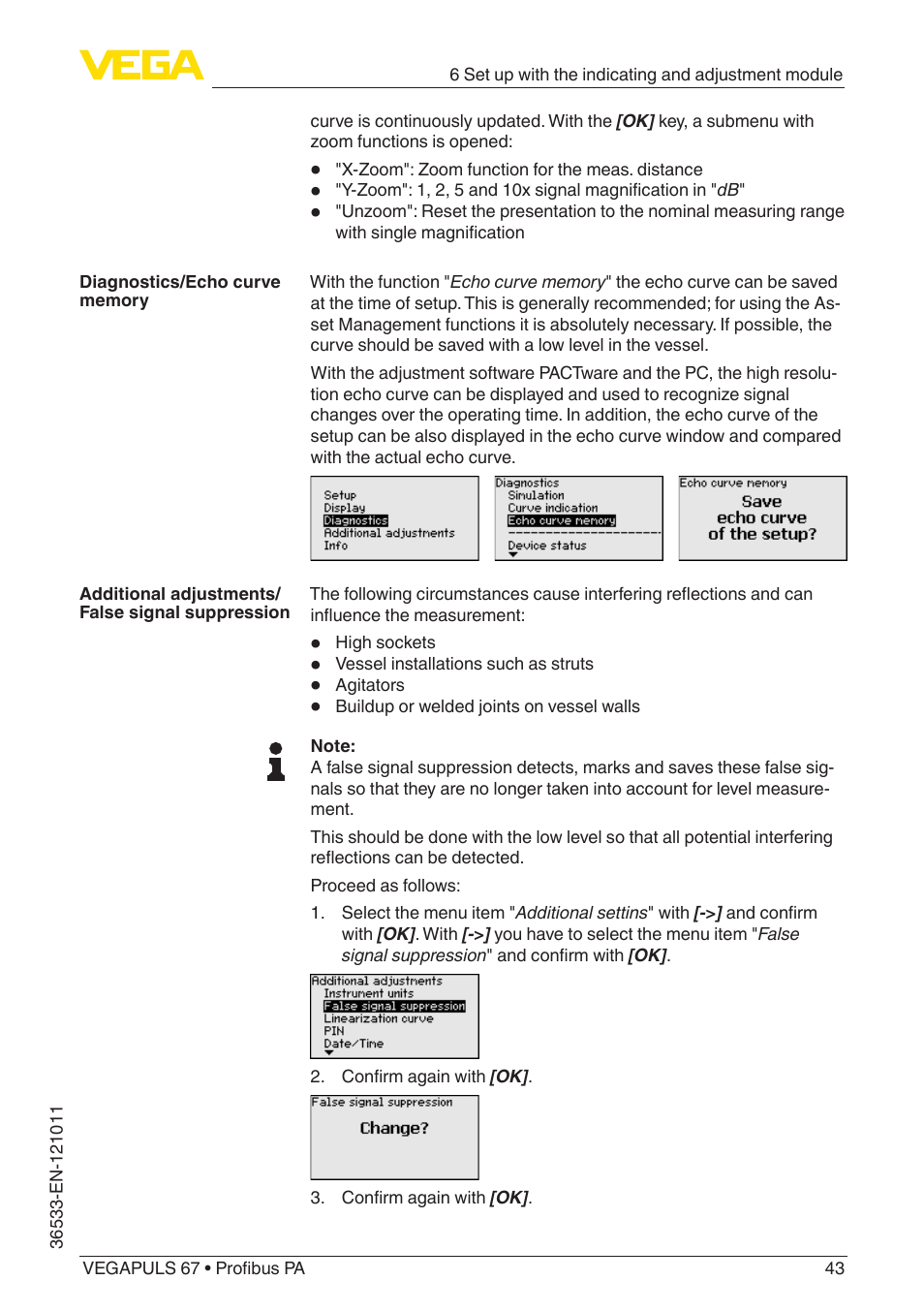 VEGA VEGAPULS 67 (≥ 2.0.0 - ≥ 4.0.0) Profibus PA User Manual | Page 43 / 80