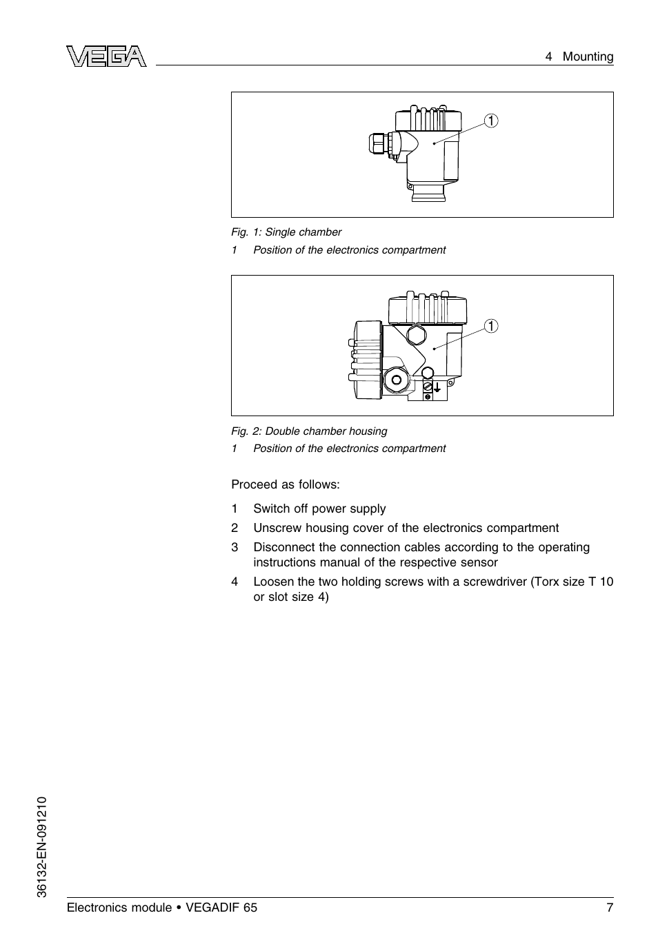 VEGA VEGADIF 65 Electronics module User Manual | Page 7 / 16