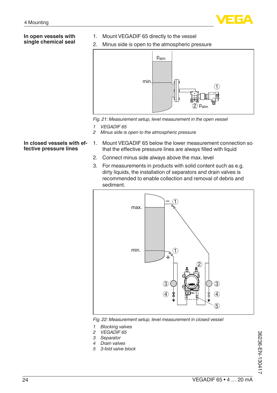VEGA VEGADIF 65 4 … 20 mA User Manual | Page 24 / 88