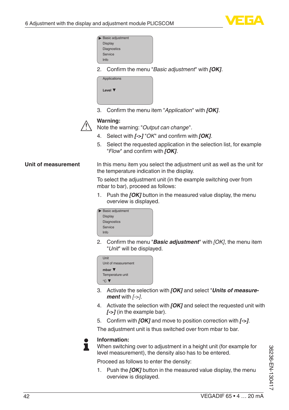 VEGA VEGADIF 65 4 … 20 mA User Manual | Page 42 / 88