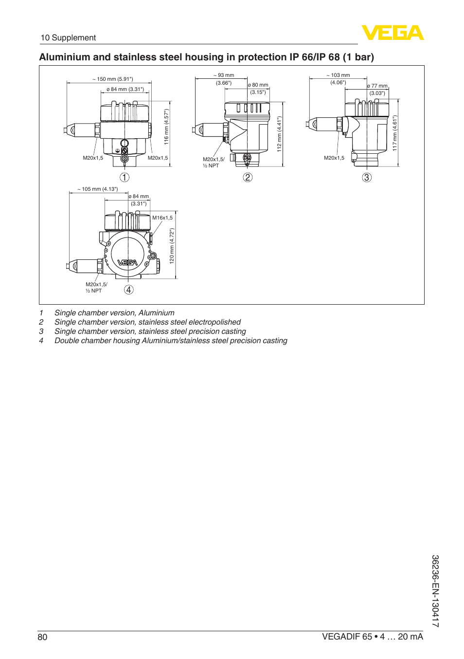 10 supplement | VEGA VEGADIF 65 4 … 20 mA User Manual | Page 80 / 88