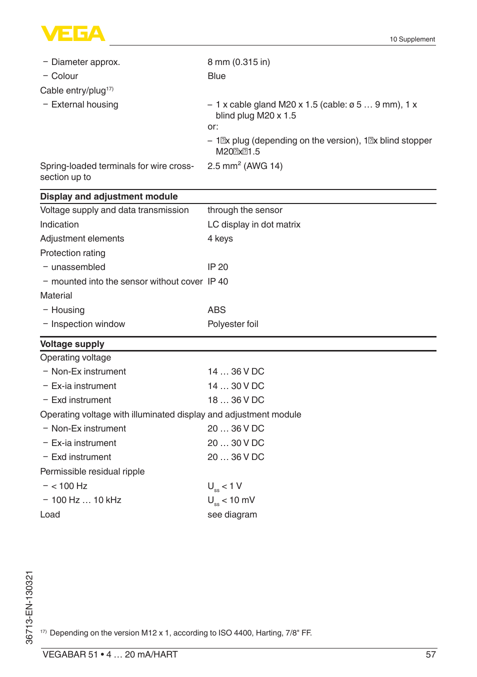 VEGA VEGABAR 51 4 … 20 mA_HART User Manual | Page 57 / 76