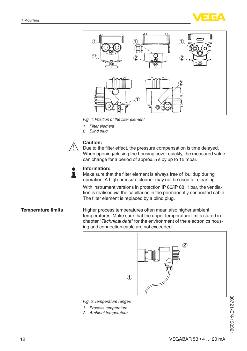 VEGA VEGABAR 53 4 … 20 mA User Manual | Page 12 / 60