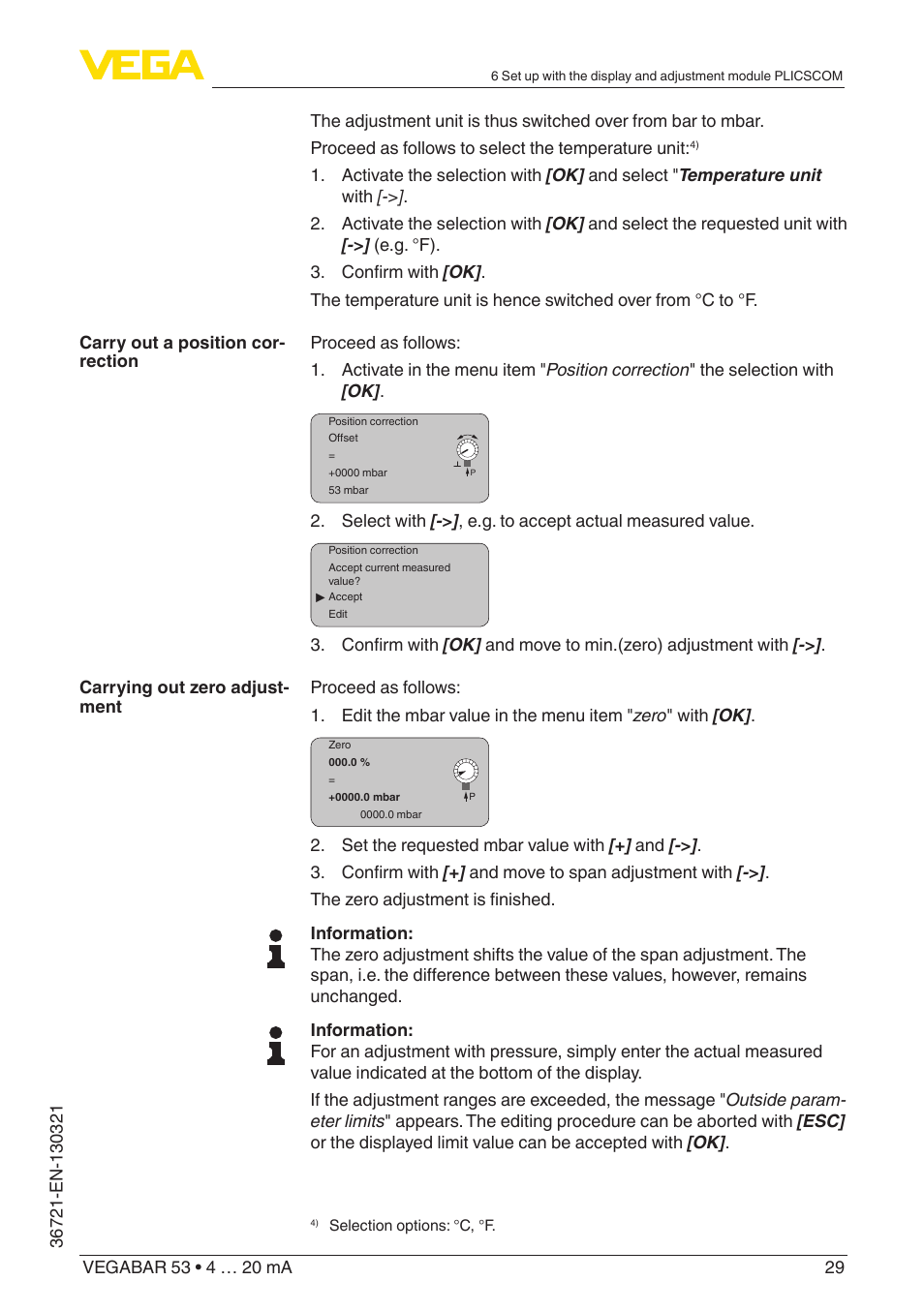 VEGA VEGABAR 53 4 … 20 mA User Manual | Page 29 / 60